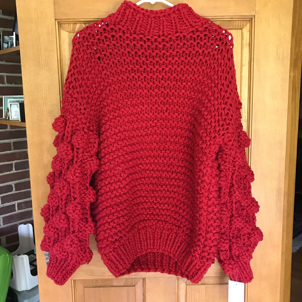 Goodnight Macaroon red pompom sweater brand new